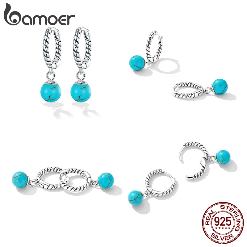 BAMOER 1 Cặp Bông Tai Bạc 925 Thời Trang Cho Nữ