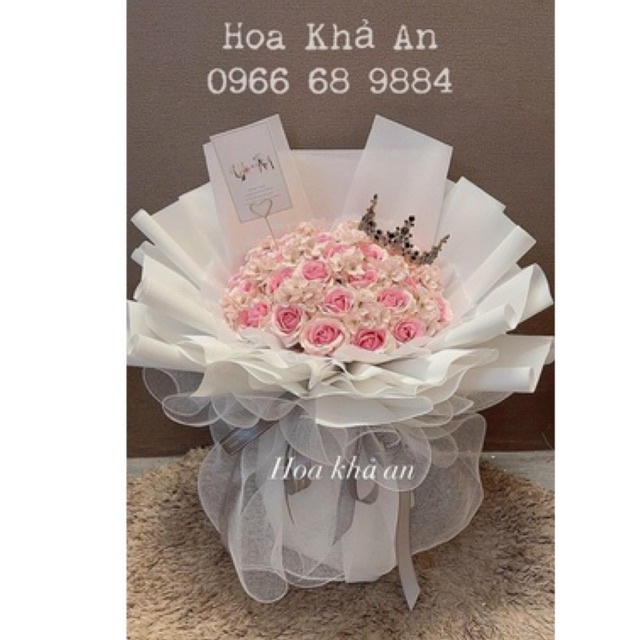 (-70k ship) Bó hoa sáp 7 lớp cao cấp cực hiếm, mẫu thiết kế by Khả An. Ship Hoả Tốc HN