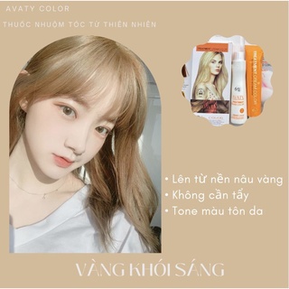 Thuốc nhuộm tóc VÀNG BẠCH KIM siêu dưỡng + oxi trợ nhuộm + găng tay