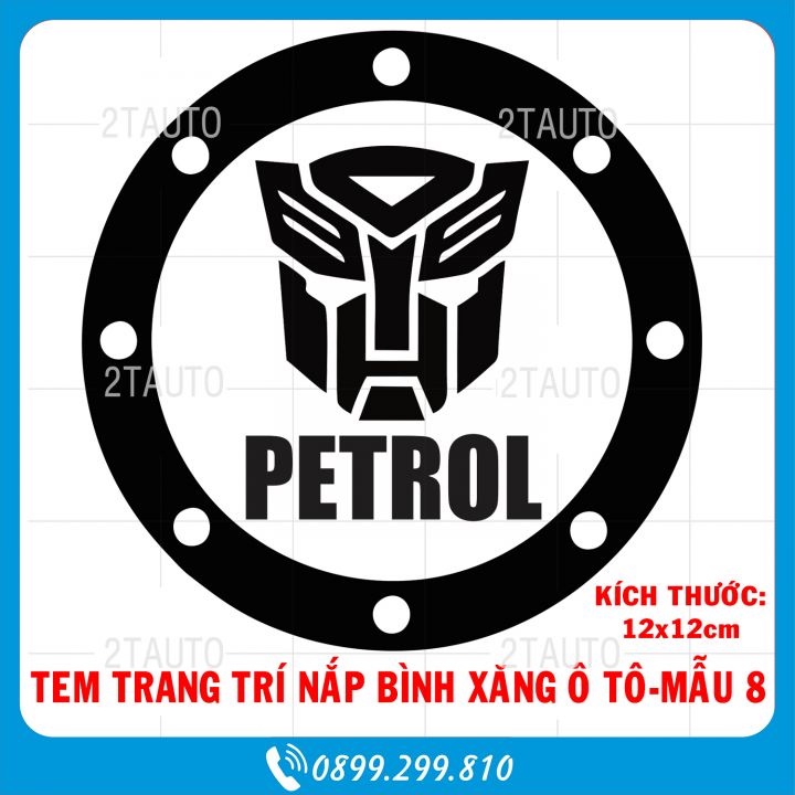 Tem bình xăng dán trang trí ô tô xe hơi, không phai màu, không bong tróc, MẪU SỐ 8