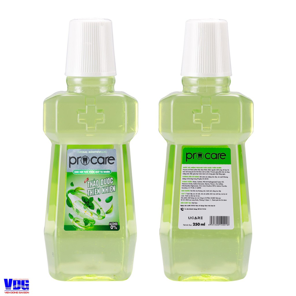 [Giá từ nhà máy] Nước súc miệng Thảo dược thiên nhiên Procare 250ml