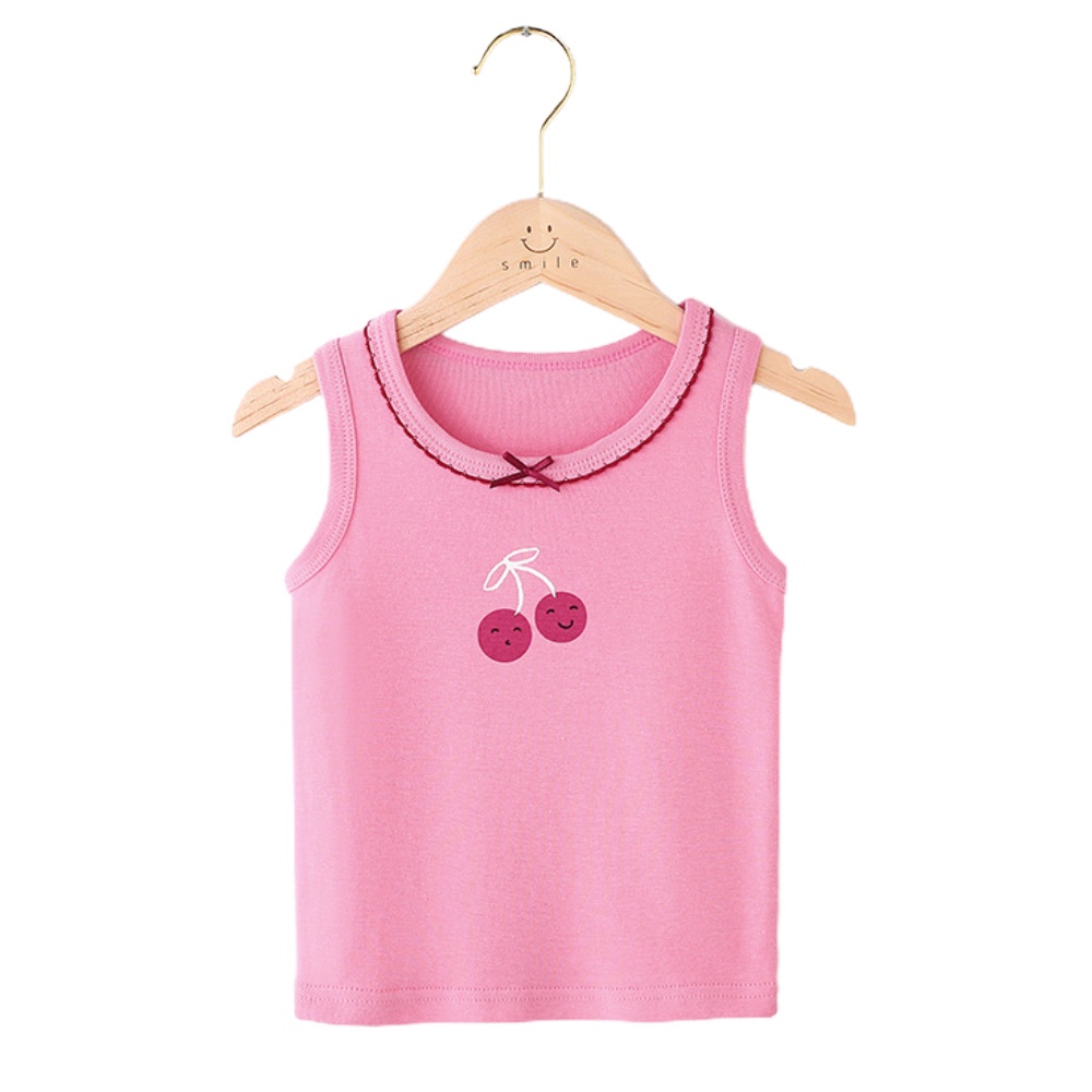 Áo thun cổ tròn in hình hoạt hình dễ thương cho bé gái