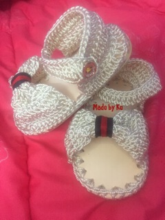 Dép quai handmade cho bé màu be