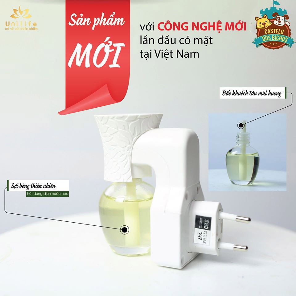 Máy khuếch tán tinh dầu Unilife [ TẶNG TINH DẦU HƯƠNG QUẾ TÁO 30ml ] Chính hãng BH 12 Tháng - Khử mùi hôi chó mèo