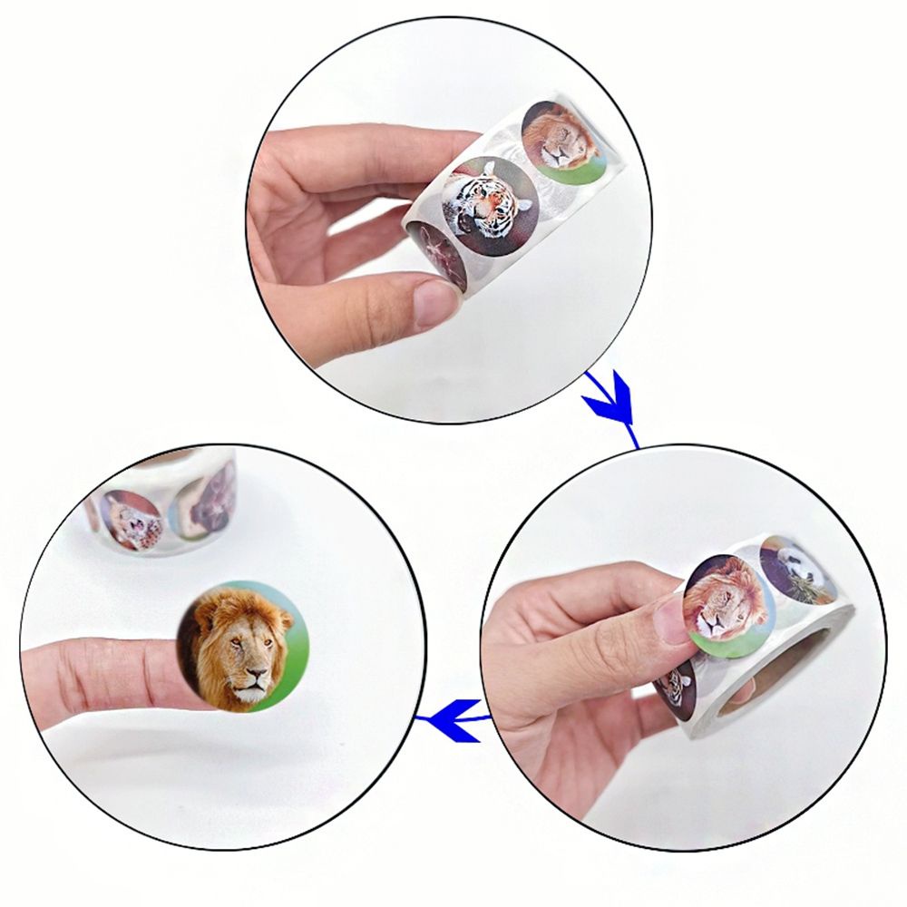 Nhãn dán trang trí hình tròn 1inch họa tiết hoạt hình dễ thương