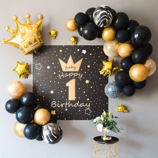 [Kèm phông đen]Trang trí sinh nhật cho bé trai từ 1 đến 10 tuổi-Bóng bay trang trí sinh nhật cho bé trưi, bé gái tại nhà