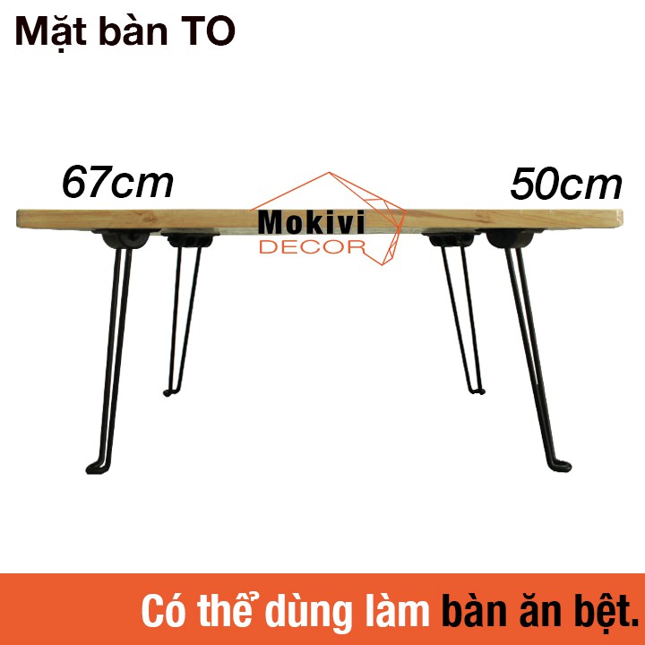 Bàn học & làm việc HIỆU QUẢ chân xếp gọn tiện lợi - mặt gỗ cao su tự nhiên - Bàn laptop gấp gọn PHONG CÁCH