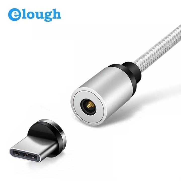 Cáp Sạc Hít Nam Châm 2.4A Model E360 Chui Sạc Type-C Hàng Elough Chính Hãng Phân Phối