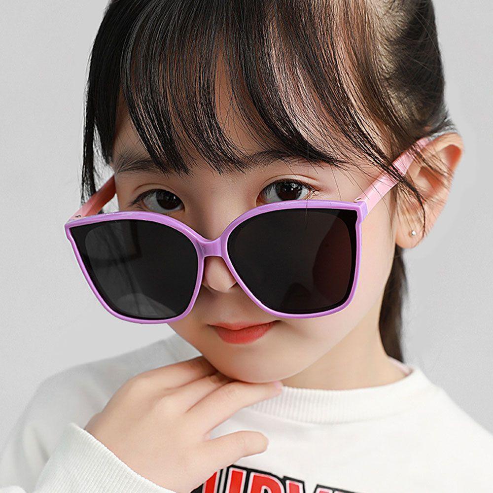 Kính Mát Gọng Vuông Hai Màu Sắc Cá Tính Bảo Vệ Mắt Dành Cho Bé Trai Bé Gái