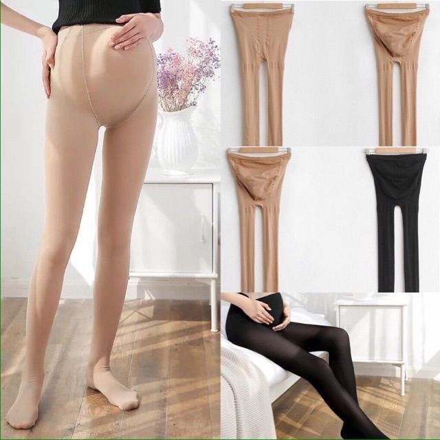 Quần tất bầu nỉ Jingui dày vừa có chun rút siêu dai siêu mịn (&lt;70kg)