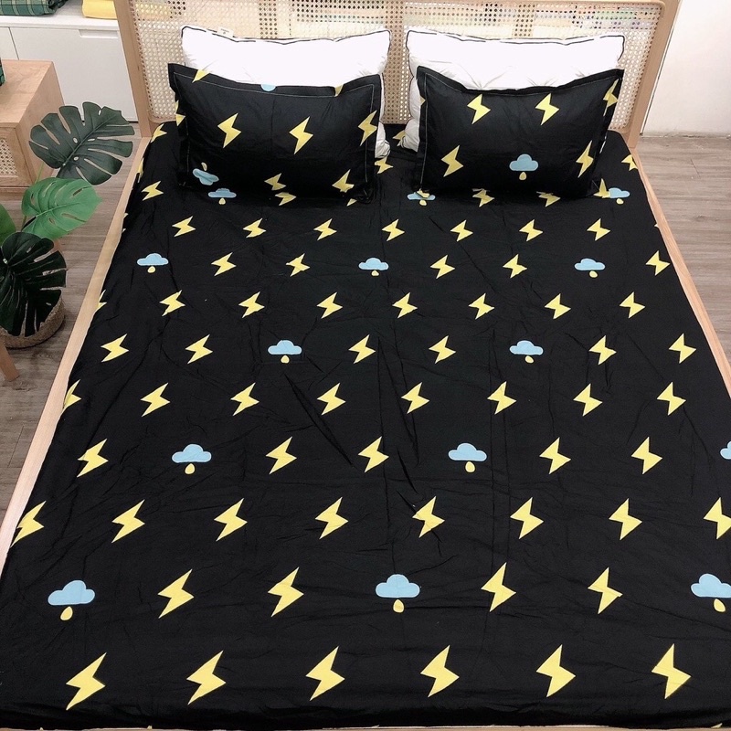 Bộ ga chun và 2 vỏ gối cotton poly mềm mịn được chọn mẫu