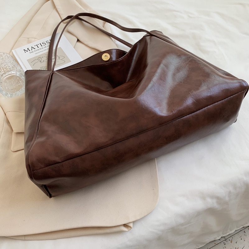 Túi Xách Da Mềm Cỡ Lớn Phong Cách Retro Thời Trang Cho Nữ