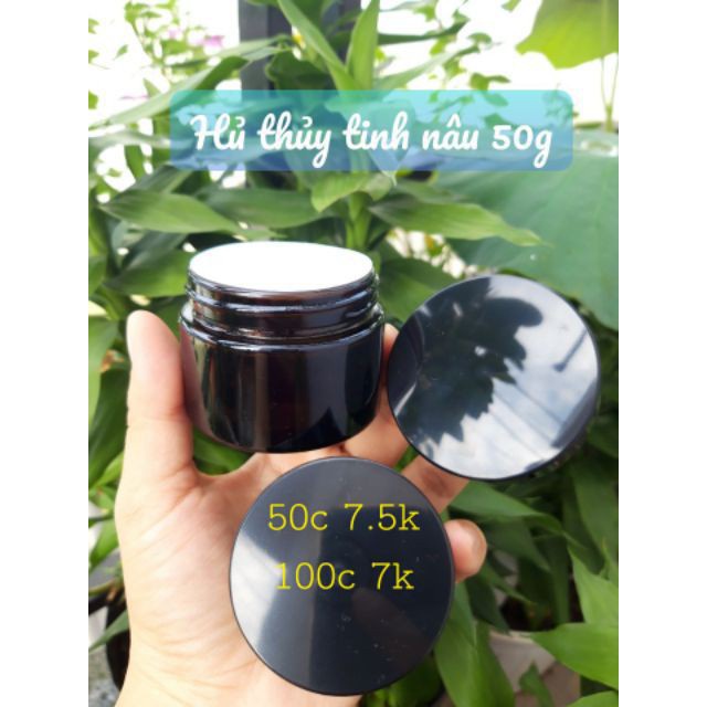 Hủ Đựng Kem ❤ TOP GIÁ RẺ ❤ Hũ đựng kem thủy tinh nâu 30g/50g/100g chiết mỹ phẩm , phụ kiện du lịch