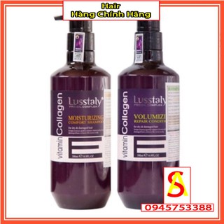 Cặp Dầu Gội Dầu Xả Lusstaly Vitamin E 500ML Phục Hồi Hư Tổn Trị Rụng Không Gàu-Ngứa