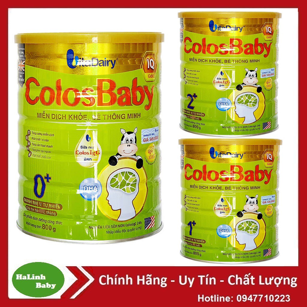 [Quét mã tích điểm] Sữa Colosbaby IQ, Bio gold 0+, 1+, 2+ 800g [Date 2025]