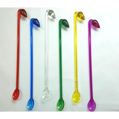 Bộ 5 Muỗng Khuấy Hạt Lựu Nhựa Trong Màu Sắc