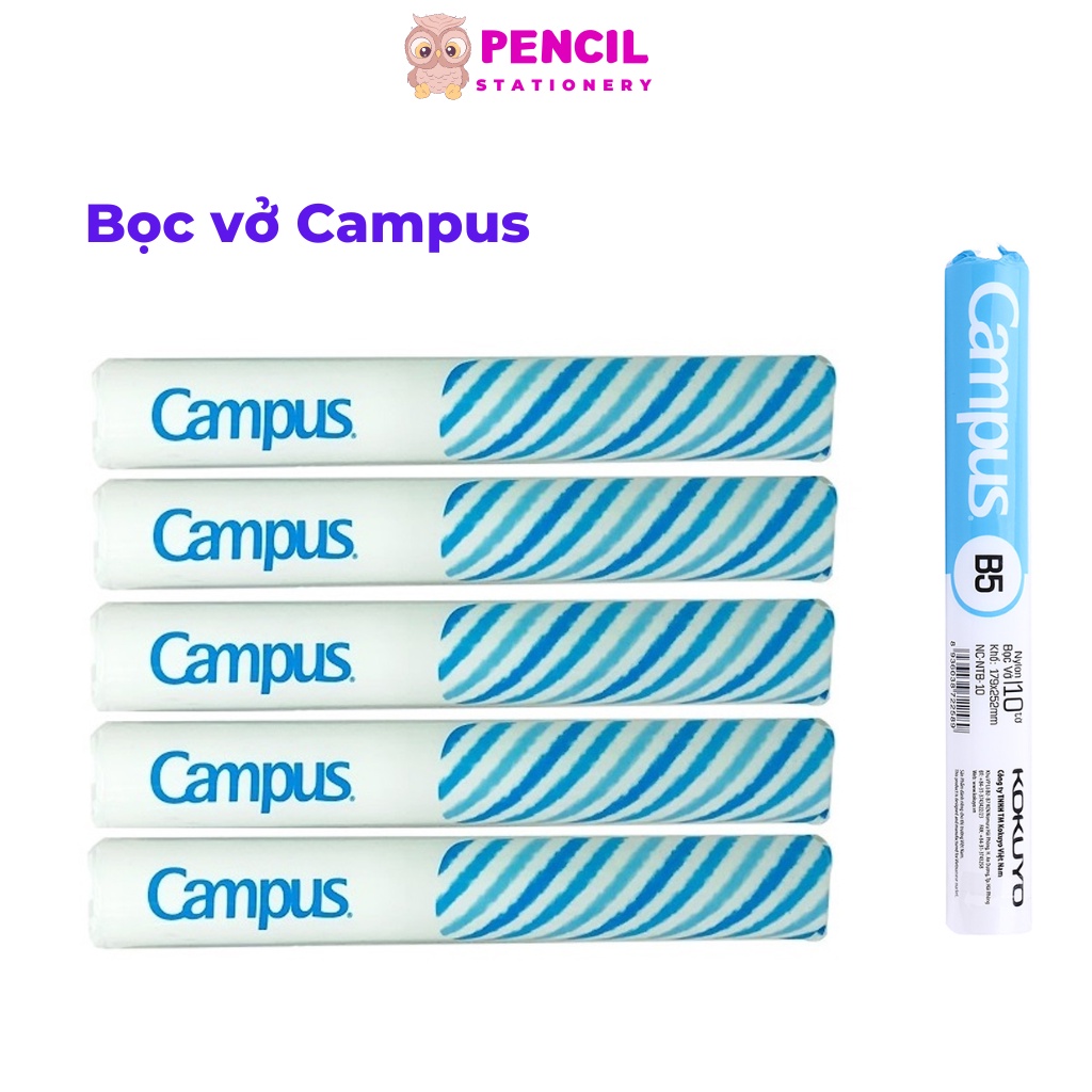 Túi Bọc Sách Bọc Vở Campus Hồng Hà Hùng Đức, Bọc Vở Ô Ly Kẻ Ngang Sách Giáo Khoa