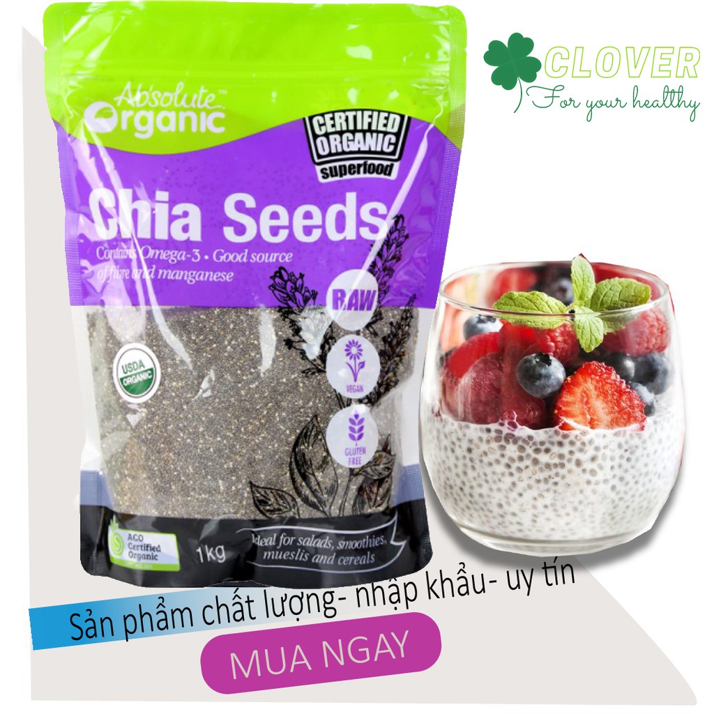 Hạt chia tím Absolute Organic nhập khẩu Úc túi 250G và giảm cân, dinh dưỡng và tốt cho sức khỏe