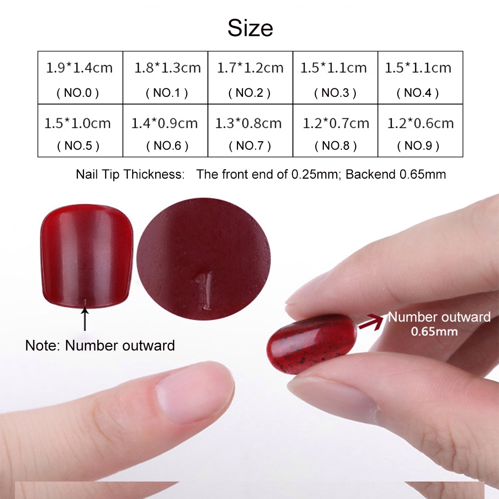 Set   Móng Tay Giả Màu Gradient Kèm Keo Dán