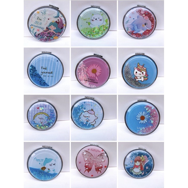 Gương 2 mặt mini kim tuyến siêu xinh . .