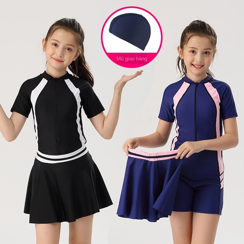 ◊Đồ bơi trẻ em, Trẻ em lớn, Bé gái, Váy một mảnh chống nắng, Bé gái 8-12-15 tuổi, Đồ bơi nữ sinh chuyên nghiệp
