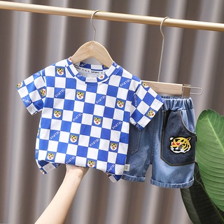 Set áo thun tay ngắn + quần short năng động cho bé trai