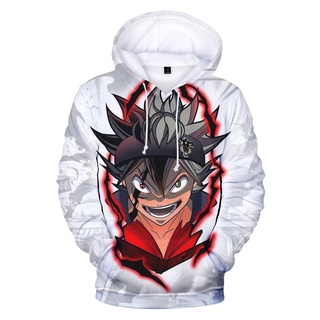 Áo hoodie màu đen in cỏ ba lá phong cách harajuku mới 2021