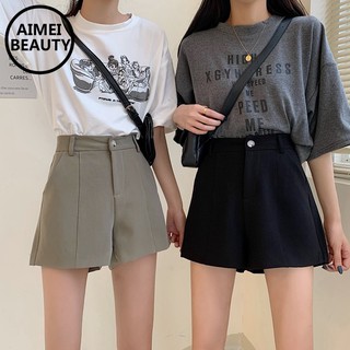 Quần short eo cao ống rộng thời trang Hàn Quốc cá tính cho nữ