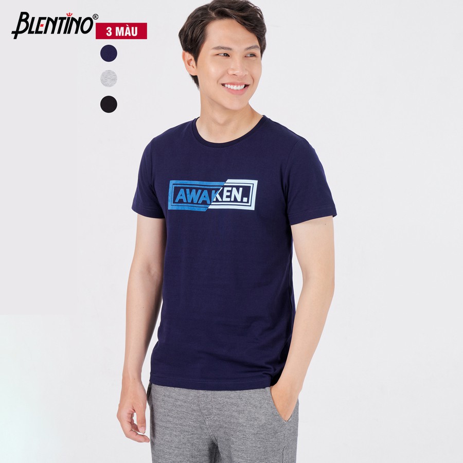 Áo Thun Nam cotton cổ tròn in Nhung và in dẻo.Dang Slim Fit Blentino TS20204. Hàng mới về hot