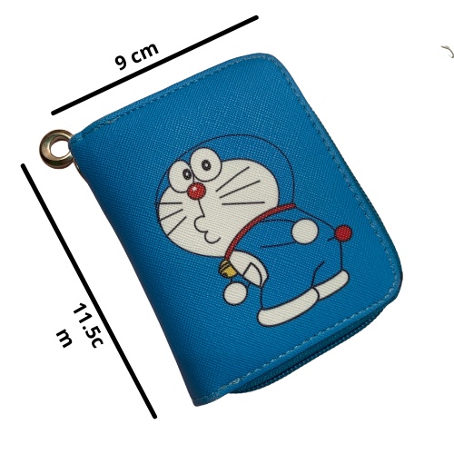 Ví Ngắn Doraemon Nữ Mini Cầm Tay Giá Rẻ Khóa Kéo So Kute -Ảnh Thật