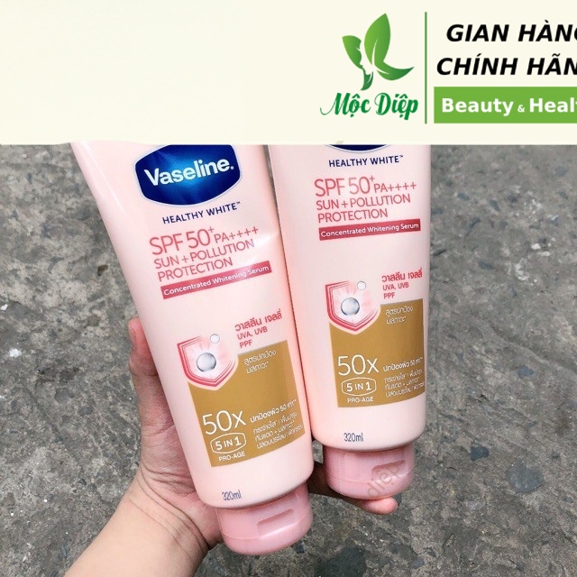 Sữa dưỡng thể Vaseline Perfect Serum SPF50+ PA++++ 725ml dưỡng trắng da, chống nắng hiệu quả - Mộc Diệp