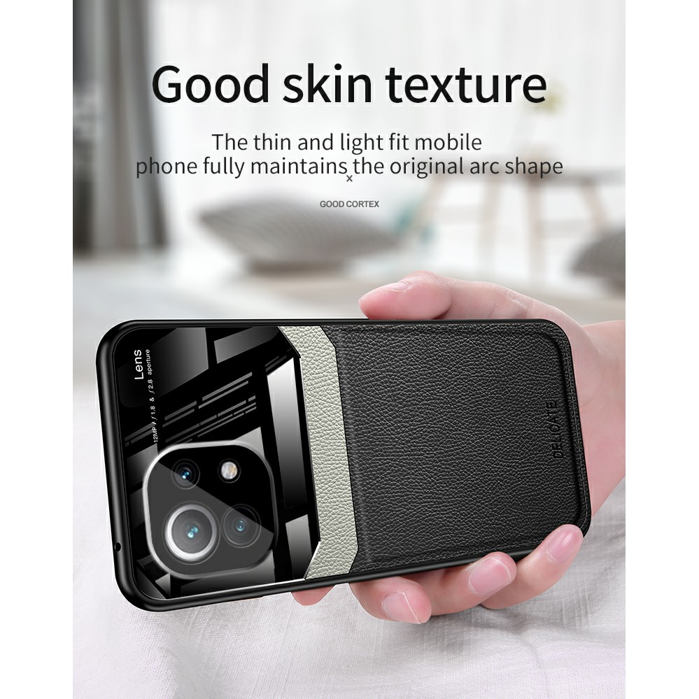 Ốp lưng Xiaomi Mi 11 Lite / 11 Lite 5G chống sốc da kính cao cấp