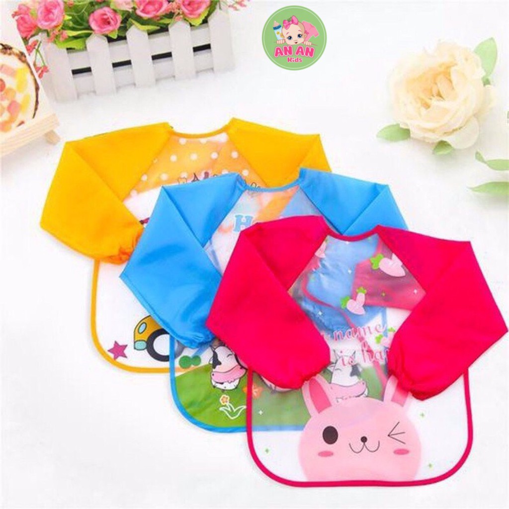 [NEW] Áo Yếm Ăn Dặm Dài Tay Chống Thấm Cho bé