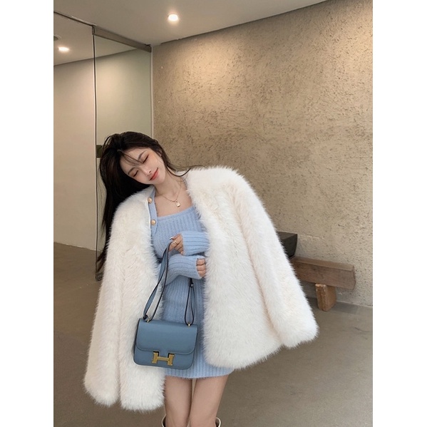 [𝐅𝐑𝐄𝐄𝐒𝐇𝐈𝐏] Áo khoác lông mùa đông của nữ hàng Quảng Châu cao cấp phong cách sang trọng ngọt ngào khí chất đầu xu hướng