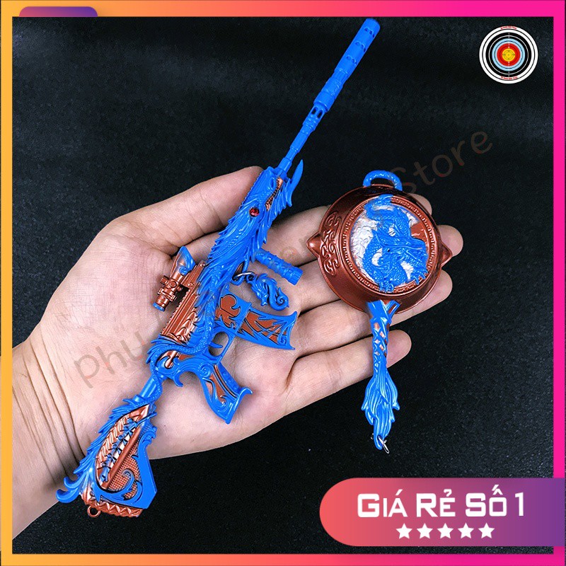 Mô hình súng pubg kim loại lắp ráp M416 + Chảo Dragon Blue Orange dài 20cm mô phỏng giống thật trong game [TẶNG KỆ ĐỠ]