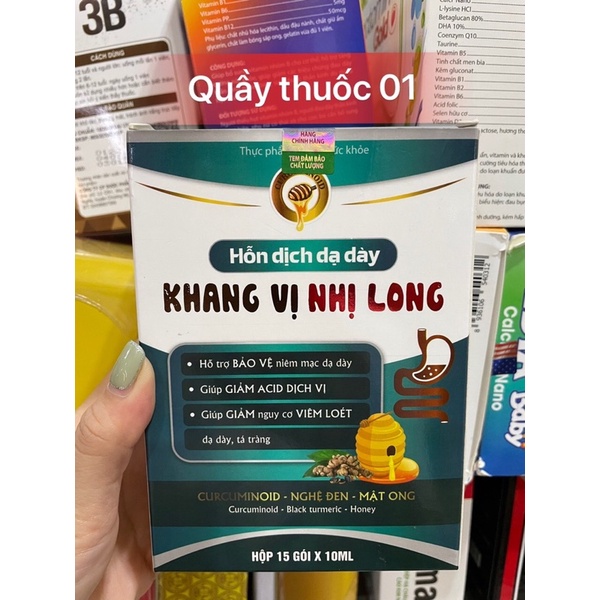 Hỗn dịch dạ dày Khang Vị Nhị Long – giúp bảo vệ dạ dày, giảm nguy cơ viêm loét dạ dày, tá tràng hộp 15 gói