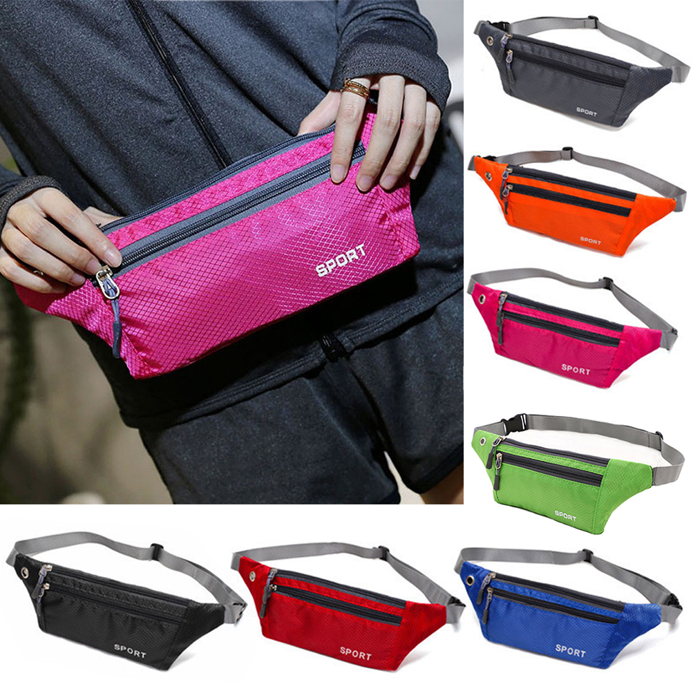 QQMALL Unisex Chest Handbag Nylon Mobile Phone Bag Running Belt Pack Travel Waterproof Lightweight with Adjustable Belt Outdoor Sport Waist Bag/Multicolor