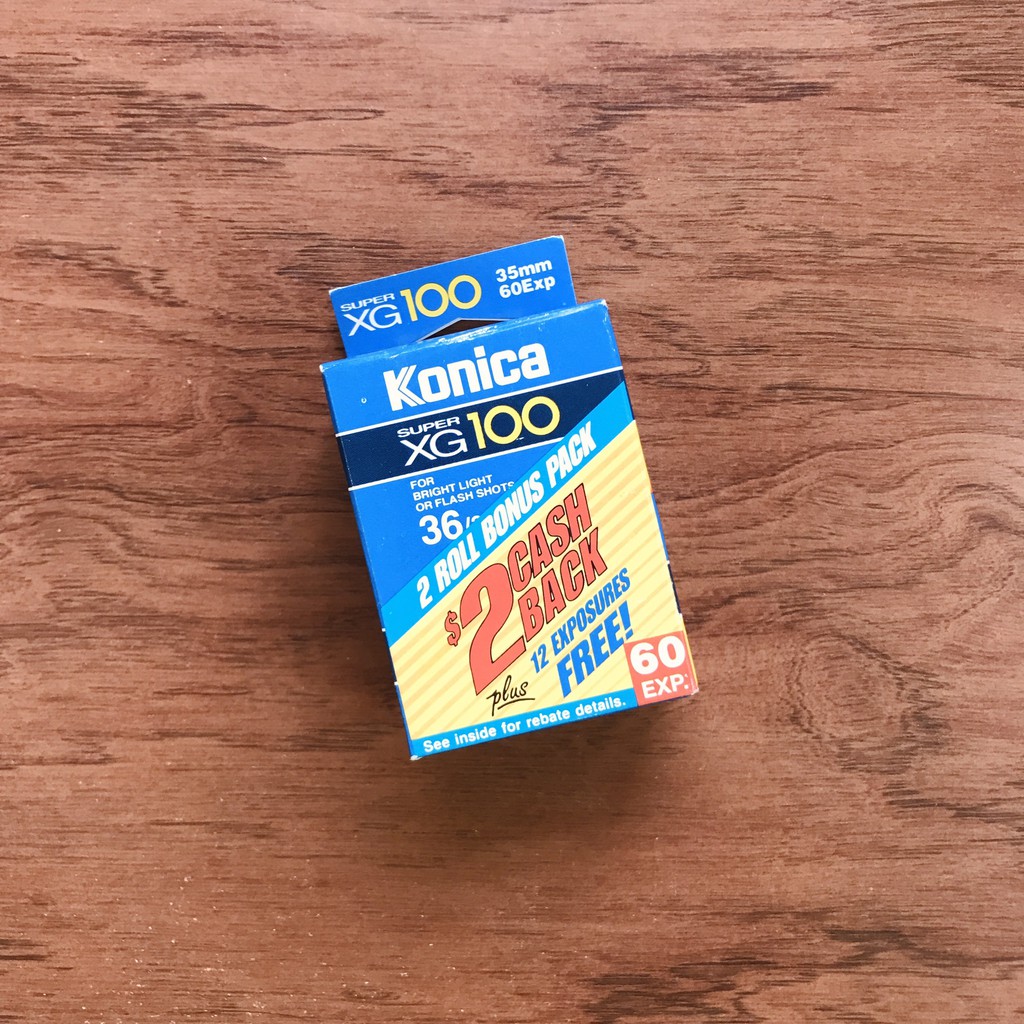 [Konica Super XG 100] - Film 135 (35mm) giá rẻ, hàng US (box giấy lẻ & mới), Có ảnh test