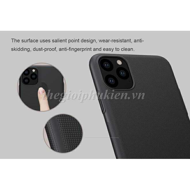 Ốp lưng iPhone 11, iPhone 11 Pro, iPhone 11 Pro Max chính hãng Nillkin dạng sần
