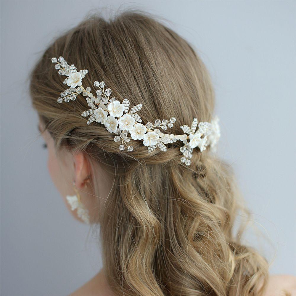 Lược Cài Tóc Bằng Sứ Thiết Kế Tinh Tế MIHAN1|Kẹp Tóc Hình Vương Miện Cho Cô Dâu