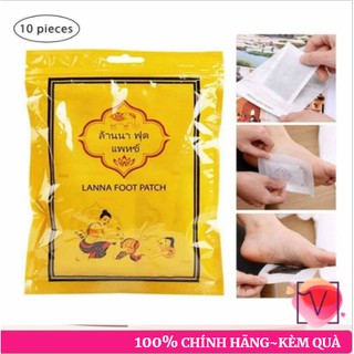 10 Miếng Dán Chân Thải Độc Detox Lanna Foot Patch
