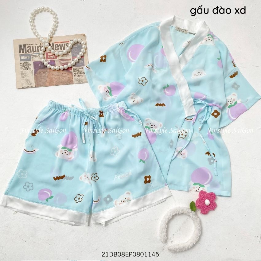 Bộ ngủ lụa, bộ pijama kimono cao cấp mặc nhà nhiều hình ullzang thời trang nữ FMStyle SaiGon  21DB08EP0801 | BigBuy360 - bigbuy360.vn
