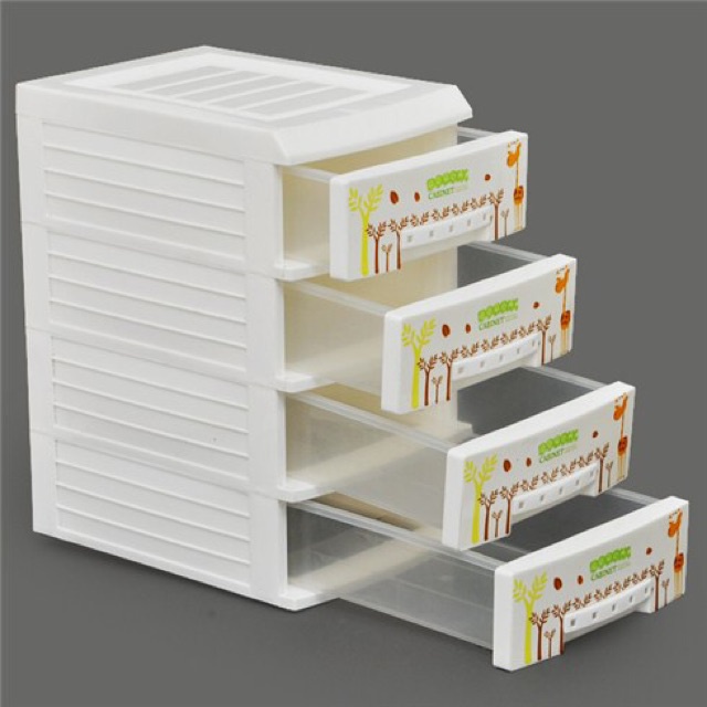 Tủ Nhựa Mini Doremi 3 Tầng Song Long dùng đựng đồ dùng học tập, đồ chơi, đồ trang sức Kích thước 17 x 24 x 23cm