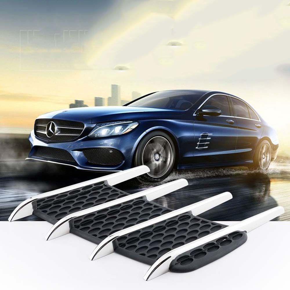 Miếng Dán Trang Trí Lỗ Thông Khí Xe Hơi Hình Cá Mập 3D Bằng Nhựa ABS Mạ Crom