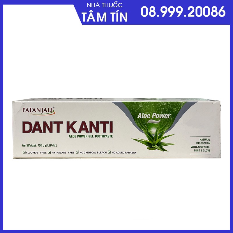 Kem đánh răng thảo dược Ấn Độ - Patanjali Dant Kanti Aloe Power