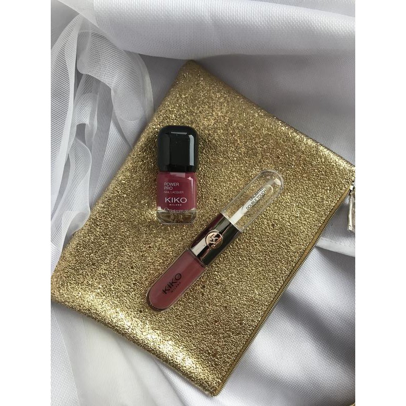 (Chuẩn Pháp) Set son và sơn móng KIKO Holiday Gems Match The Gloss Kit (kèm ví đựng)