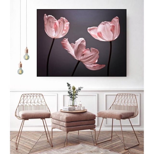 TRANH TREO TƯỜNG HOA TULIP SANG TRỌNG - TRANH KHỔ LỚN - TRANH CANVAS CHO PHÒNG KHÁCH ĐẸP