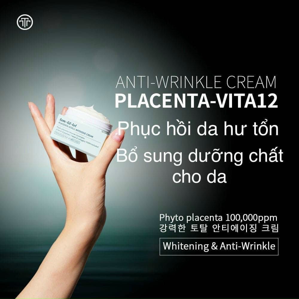 Bộ sản phẩm làm đẹp Kem PLACENTA VITA12 chăm sóc da dưỡng da làm đẹp da sáng da chống lão hóa tuyp mini 12ml