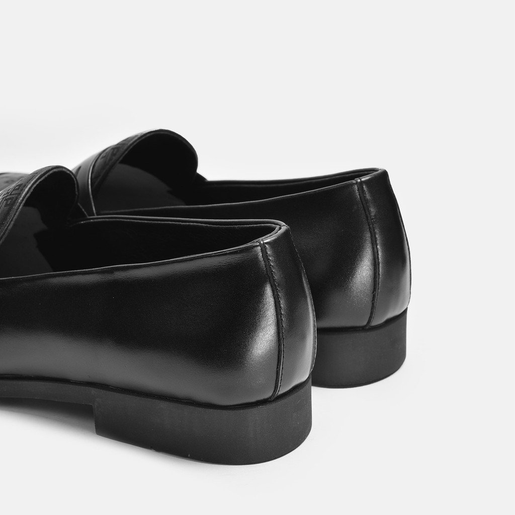 Giày Lười Công Sở Nam B21 Da Bò Họa Tiết Nổi Tăng Chiều Cao Giày Loafer Đế Cao Su Đúc 3cm Phong Cách Lịch Lãm Full Box