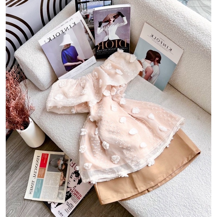 Set áo trể vai + chân váy A